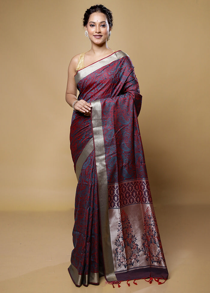 Red Kanjivaram Silk Saree With Blouse Piece