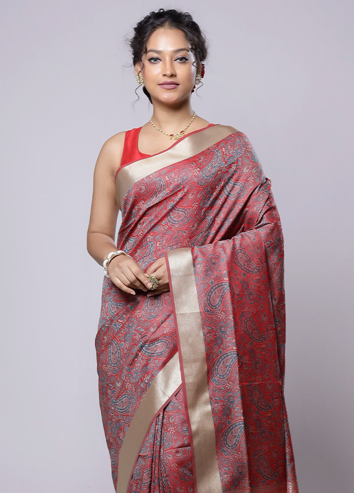 Pink Kanjivaram Silk Saree With Blouse Piece