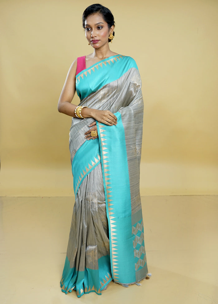 Multicolor Tussar Silk Saree With Blouse Piece