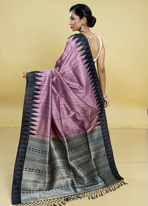 Multicolor Tussar Silk Saree With Blouse Piece