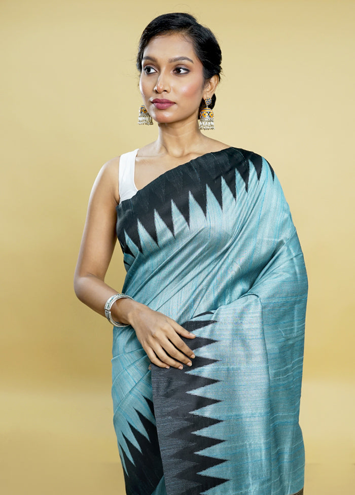 Multicolor Tussar Silk Saree With Blouse Piece