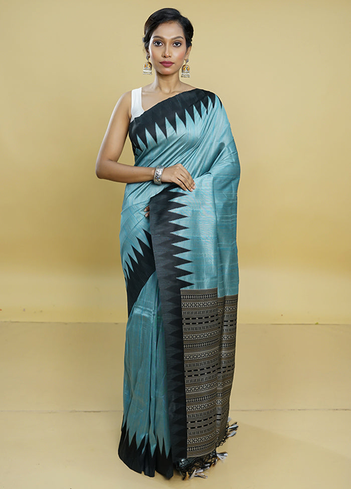 Multicolor Tussar Silk Saree With Blouse Piece