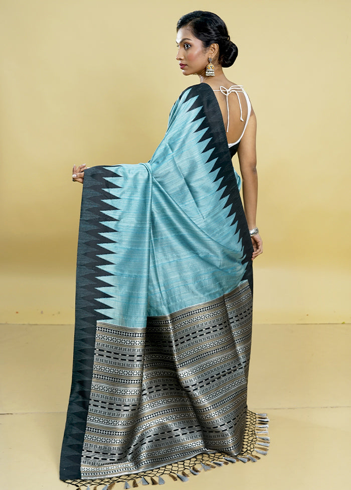 Multicolor Tussar Silk Saree With Blouse Piece