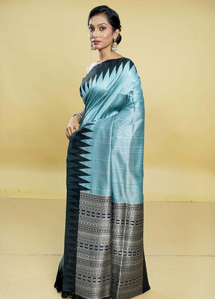 Multicolor Tussar Silk Saree With Blouse Piece