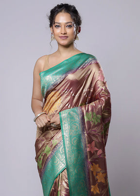 Purple Dupion Silk Saree With Blouse Piece