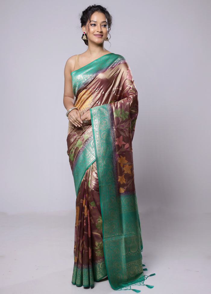 Purple Dupion Silk Saree With Blouse Piece