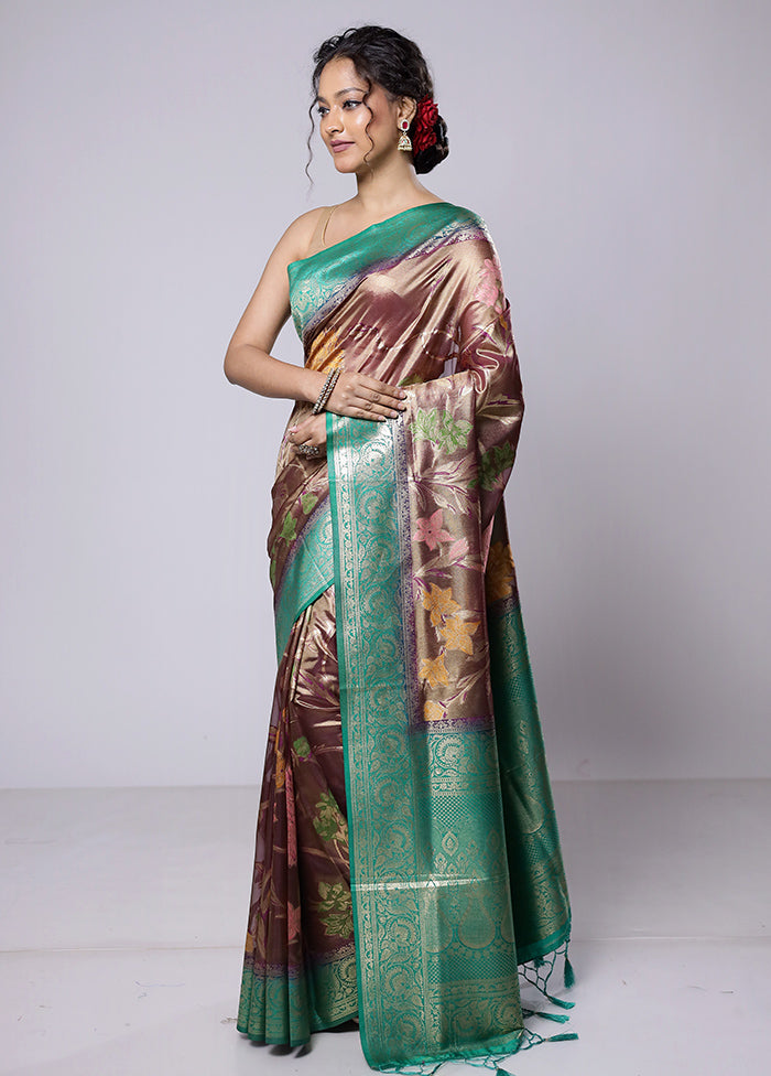 Purple Dupion Silk Saree With Blouse Piece