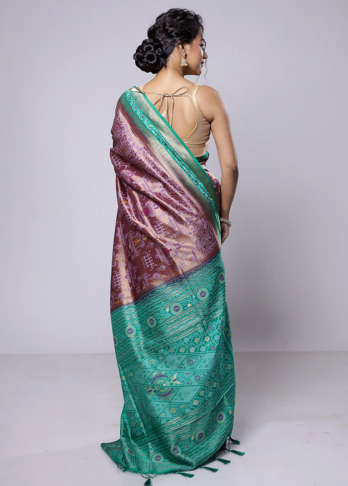 Green Dupion Silk Saree With Blouse Piece