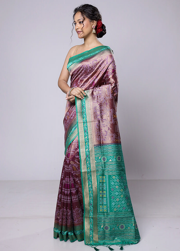 Green Dupion Silk Saree With Blouse Piece