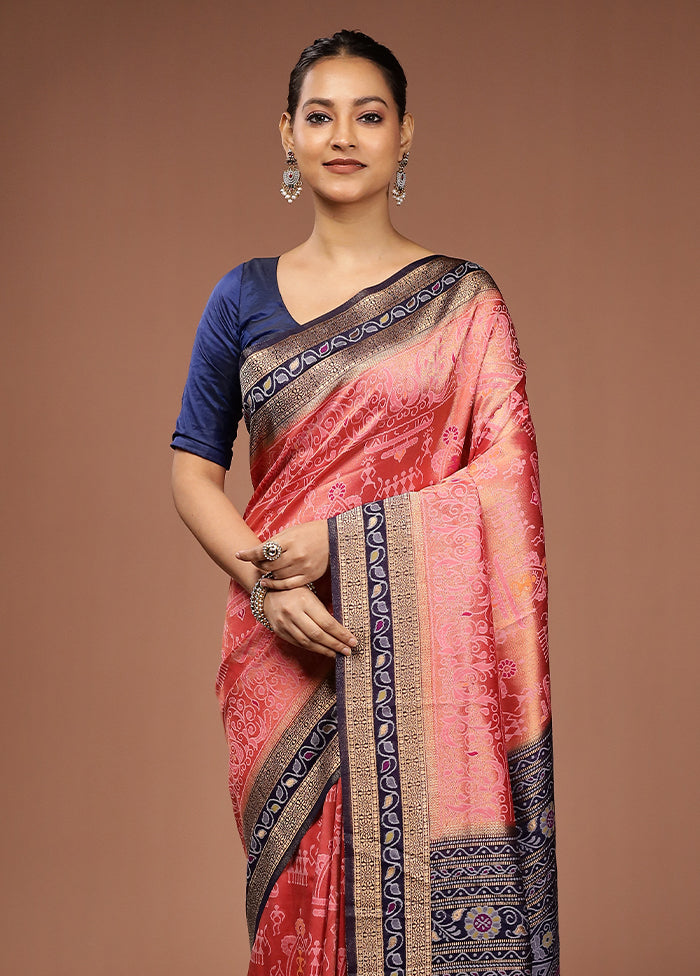 Blue Dupion Silk Saree With Blouse Piece