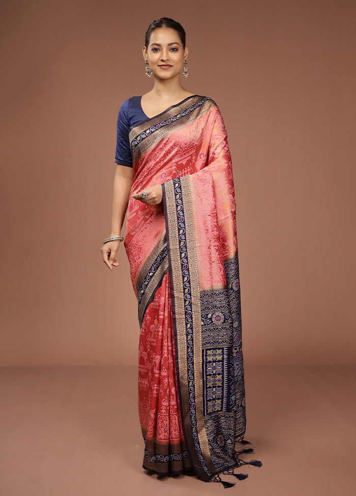 Blue Dupion Silk Saree With Blouse Piece