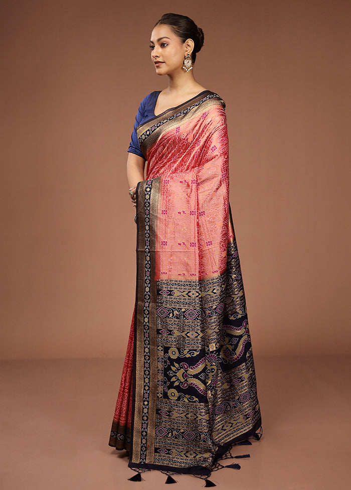 Blue Dupion Silk Saree With Blouse Piece