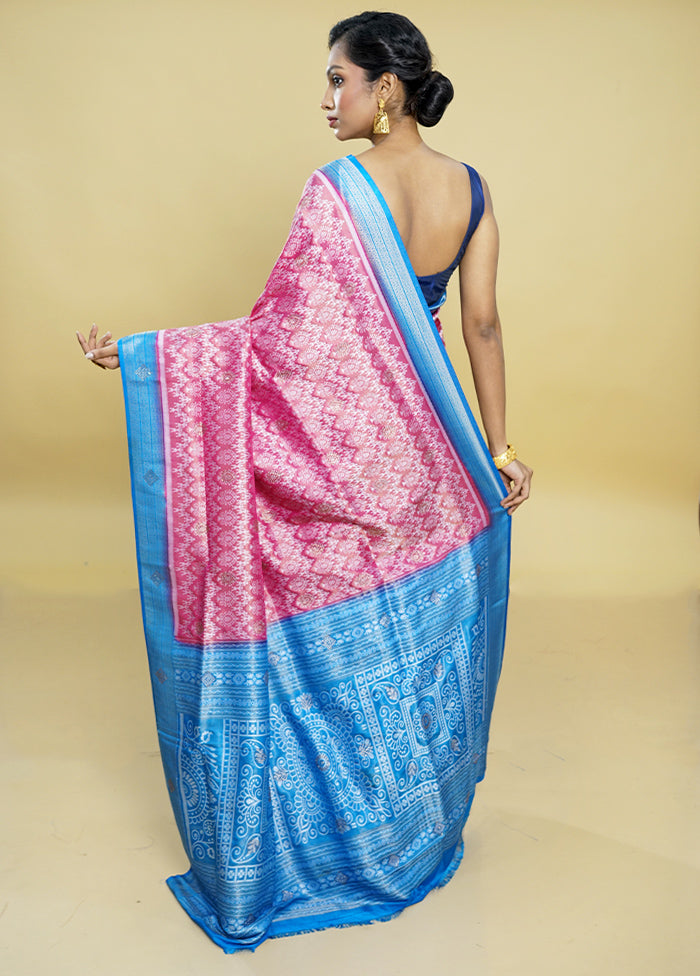 Pink Dupion Silk Saree With Blouse Piece