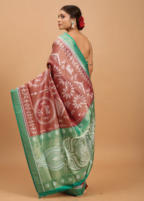 Purple Dupion Silk Saree With Blouse Piece