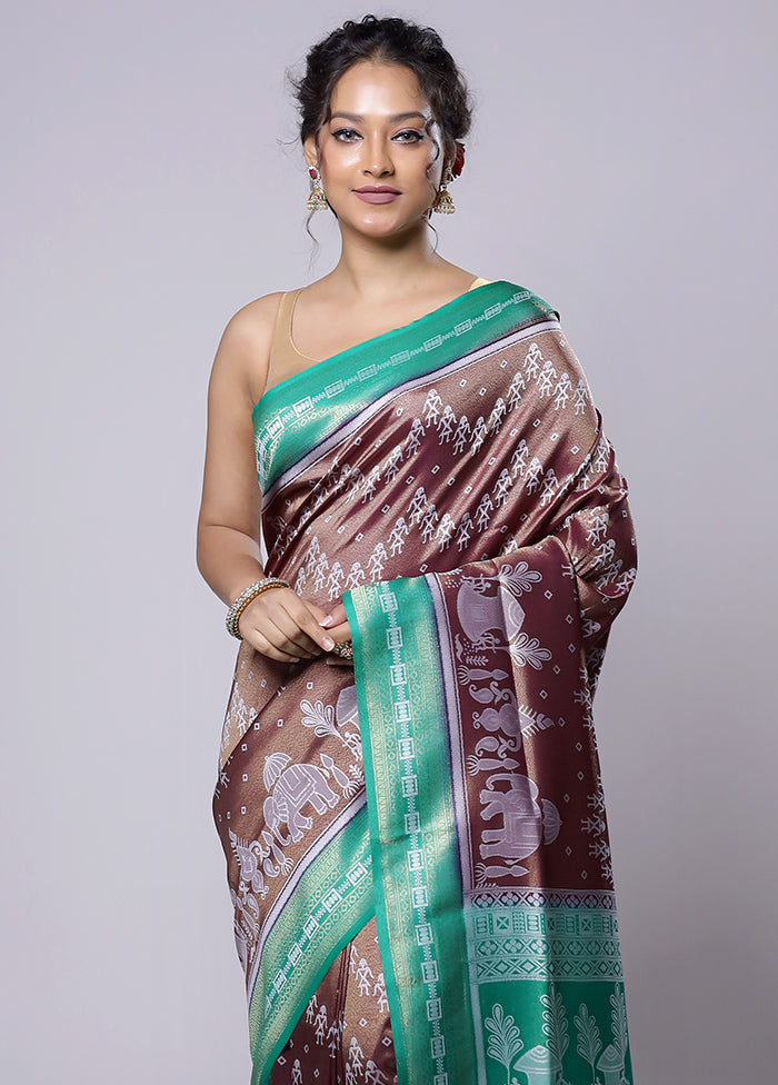 Purple Dupion Silk Saree With Blouse Piece