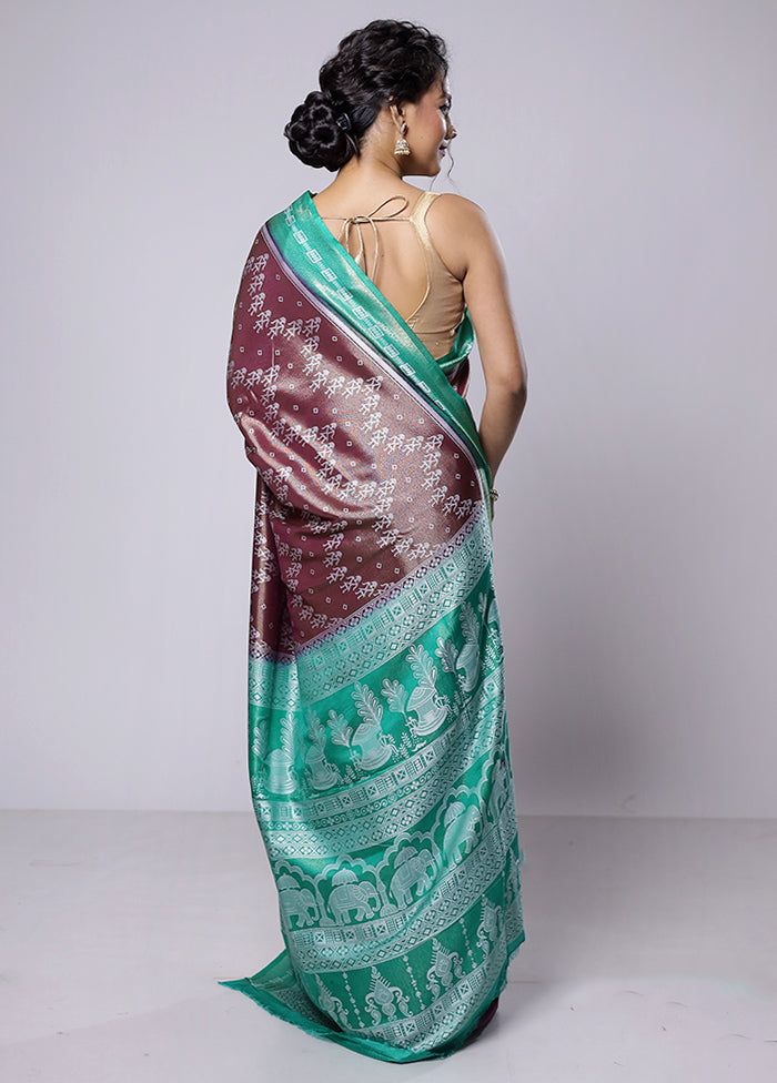 Purple Dupion Silk Saree With Blouse Piece