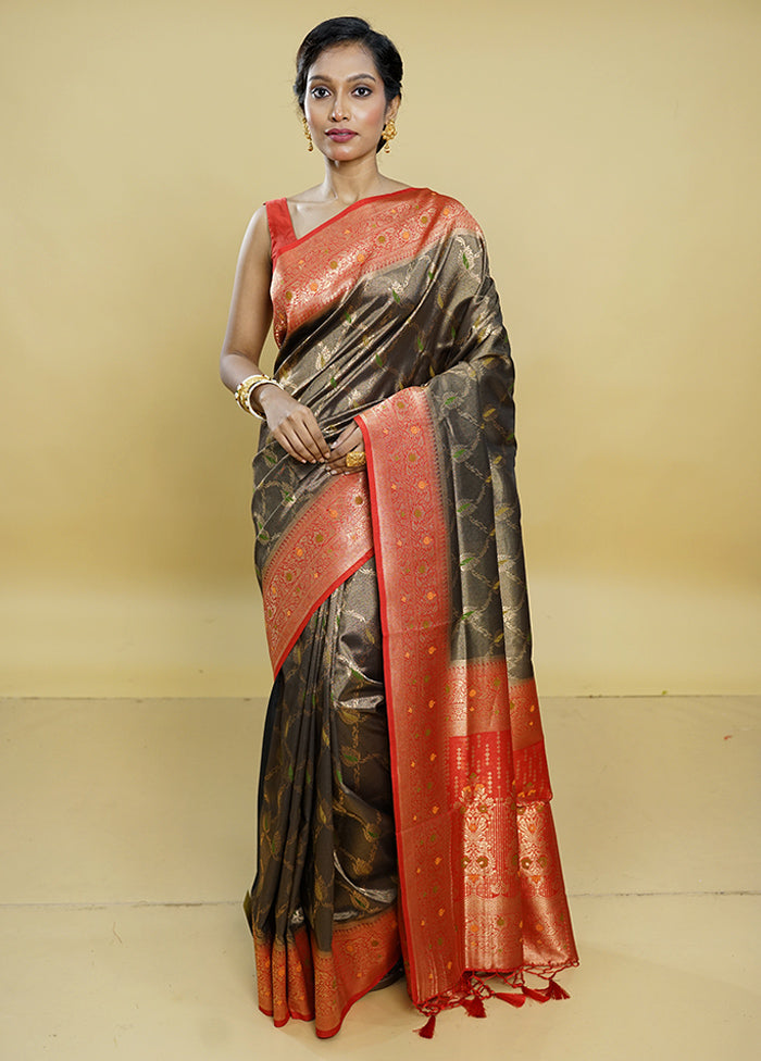 Cream Dupion Silk Saree With Blouse Piece