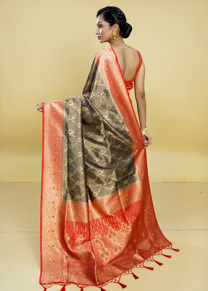 Cream Dupion Silk Saree With Blouse Piece