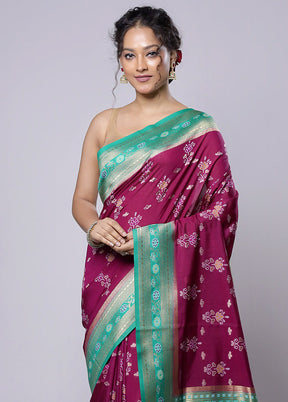 Purple Dupion Silk Saree With Blouse Piece