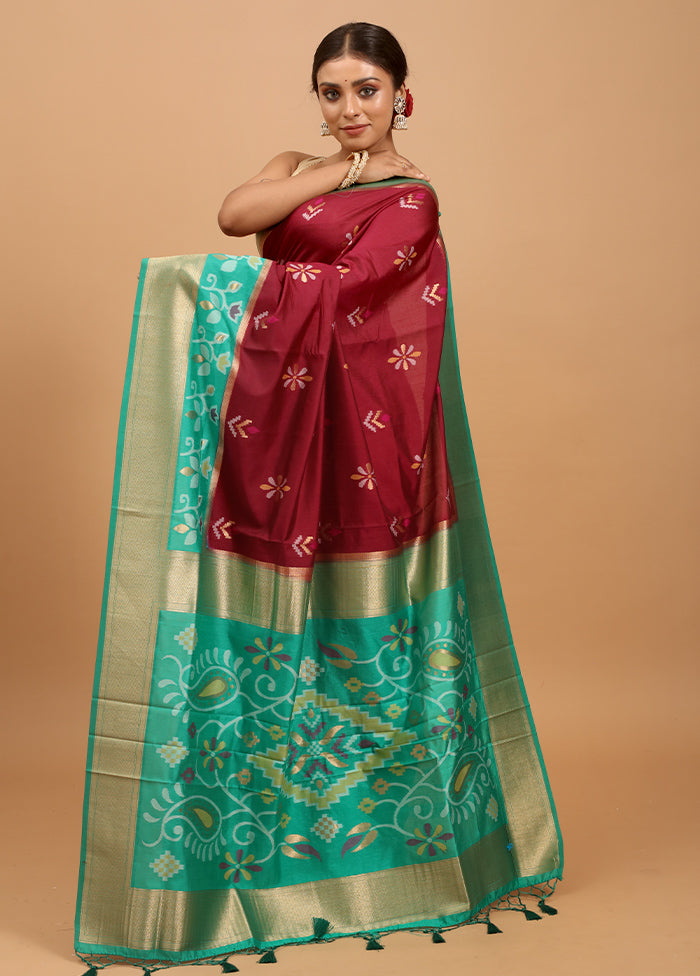 Purple Dupion Silk Saree With Blouse Piece