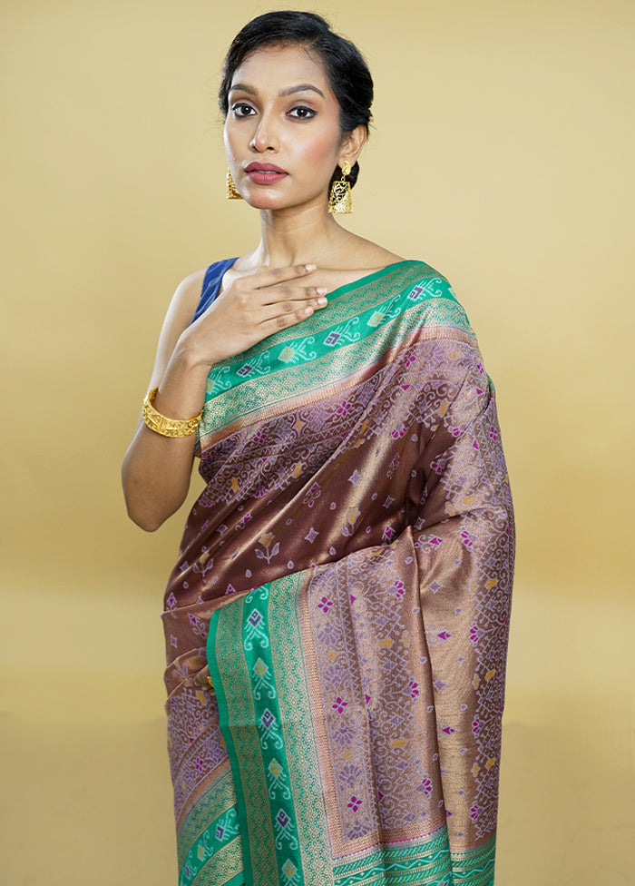 Purple Dupion Silk Saree With Blouse Piece