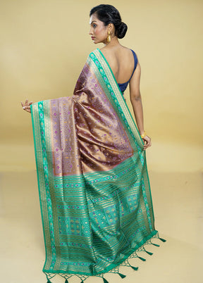 Purple Dupion Silk Saree With Blouse Piece