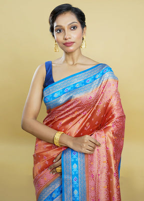 Pink Dupion Silk Saree With Blouse Piece