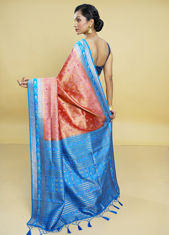 Pink Dupion Silk Saree With Blouse Piece