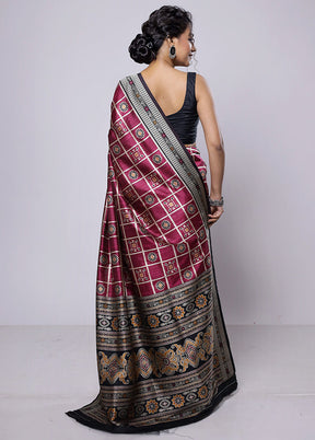 Purple Tussar Silk Saree With Blouse Piece