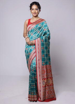 Green Tussar Silk Saree With Blouse Piece