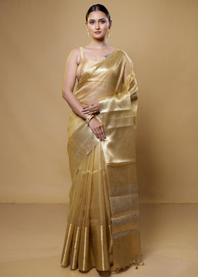 Gold Kota Cotton Saree With Blouse Piece