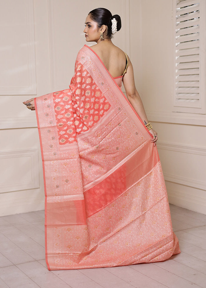 Pink Kota Cotton Saree With Blouse Piece