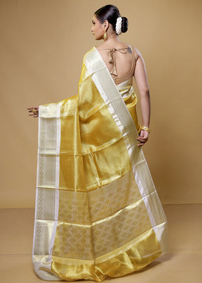 Gold Tissue Silk Saree With Blouse Piece