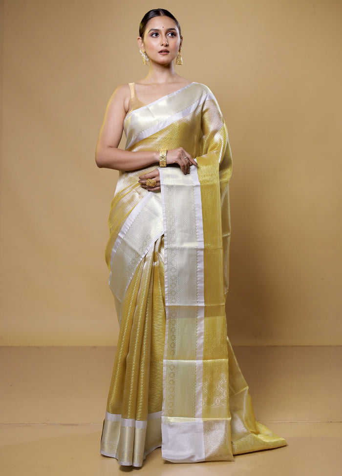 Gold Tissue Silk Saree With Blouse Piece