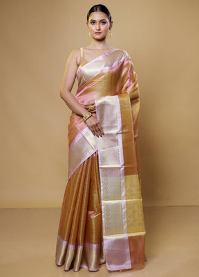 Gold Tissue Silk Saree With Blouse Piece