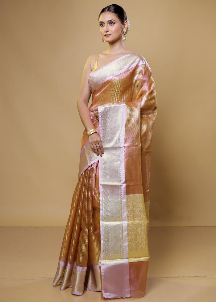 Gold Tissue Silk Saree With Blouse Piece