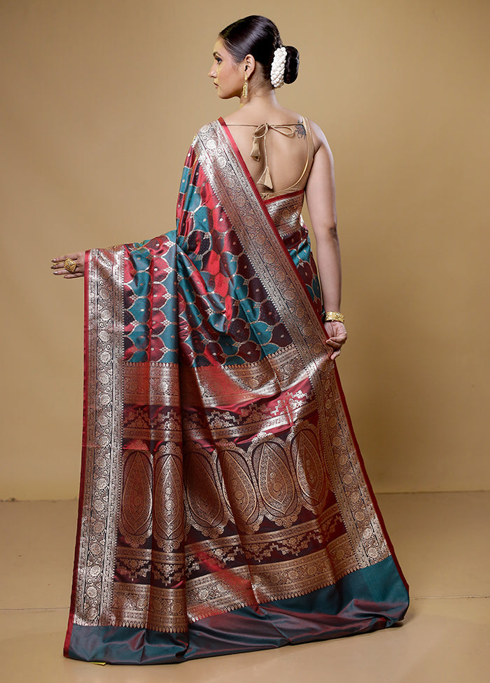 Multicolor Tanchoi Silk Saree With Blouse Piece