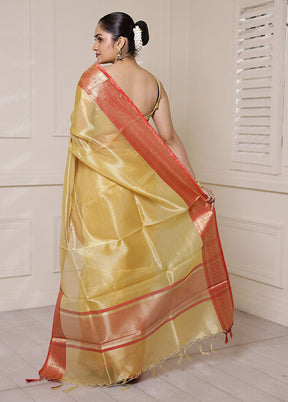 Gold Kota Cotton Saree With Blouse Piece