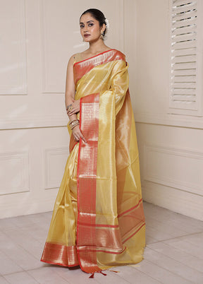 Gold Kota Cotton Saree With Blouse Piece