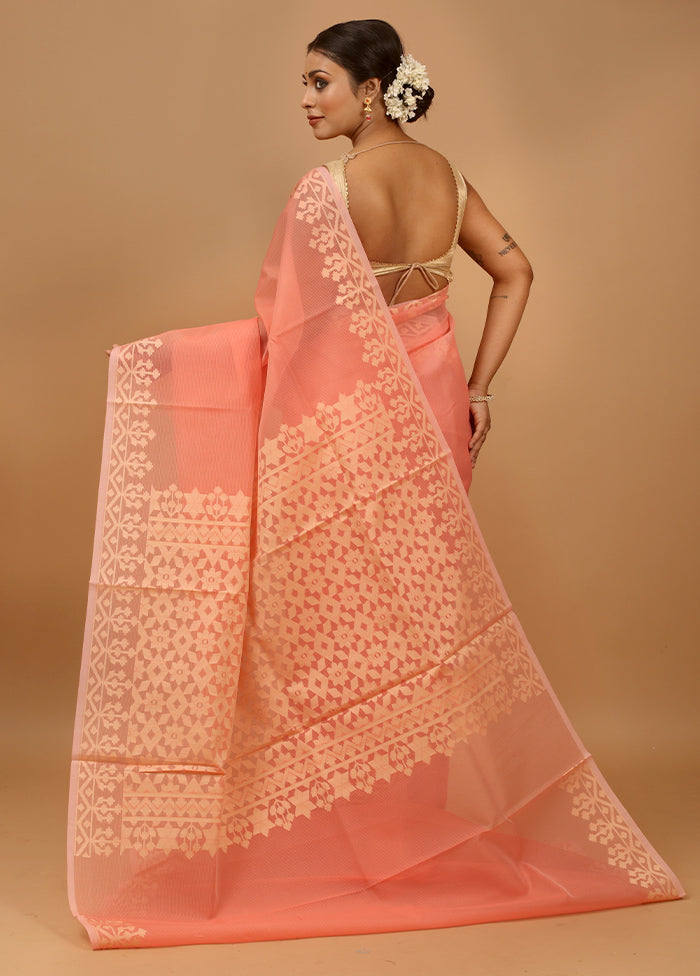 Pink Kota Cotton Saree With Blouse Piece