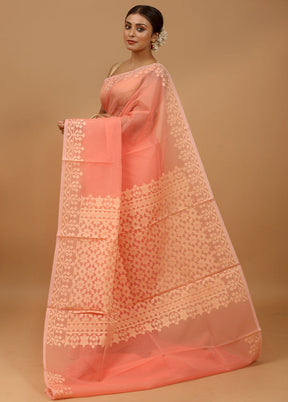 Pink Kota Cotton Saree With Blouse Piece