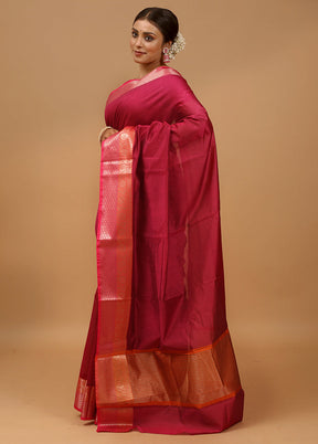 Purple Cotton Saree With Blouse Piece