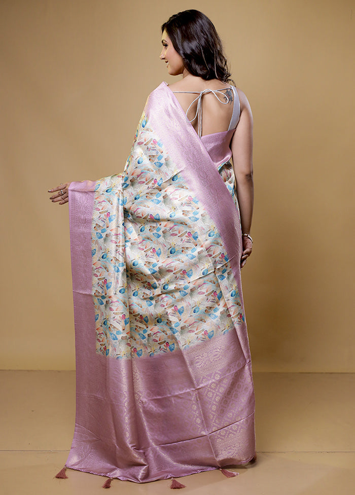 Pink Dupion Silk Saree With Blouse Piece