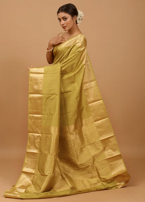 Green Handloom Kanchipuram Pure Silk Saree With Blouse Piece