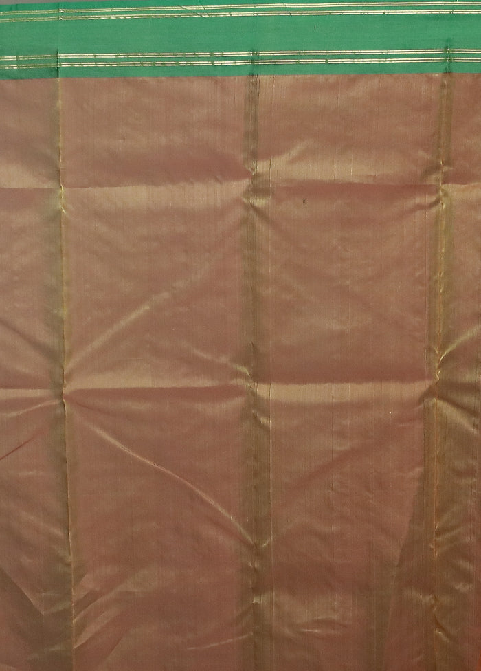 Rust Handloom Chanderi Pure Cotton Saree With Blouse Piece