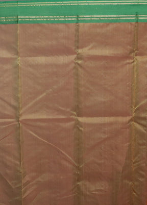 Rust Handloom Chanderi Pure Cotton Saree With Blouse Piece