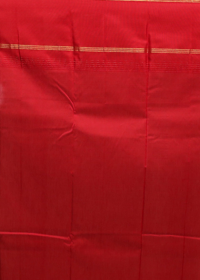 Pink Handloom Kanjivaram Pure Silk Saree With Blouse Piece