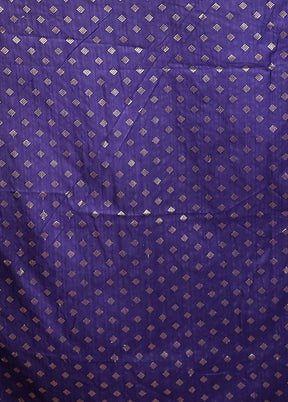 Blue Dupion Silk Saree With Blouse Piece