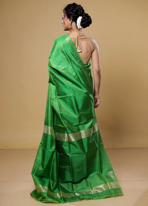 Green Kanjivaram Silk Saree With Blouse Piece