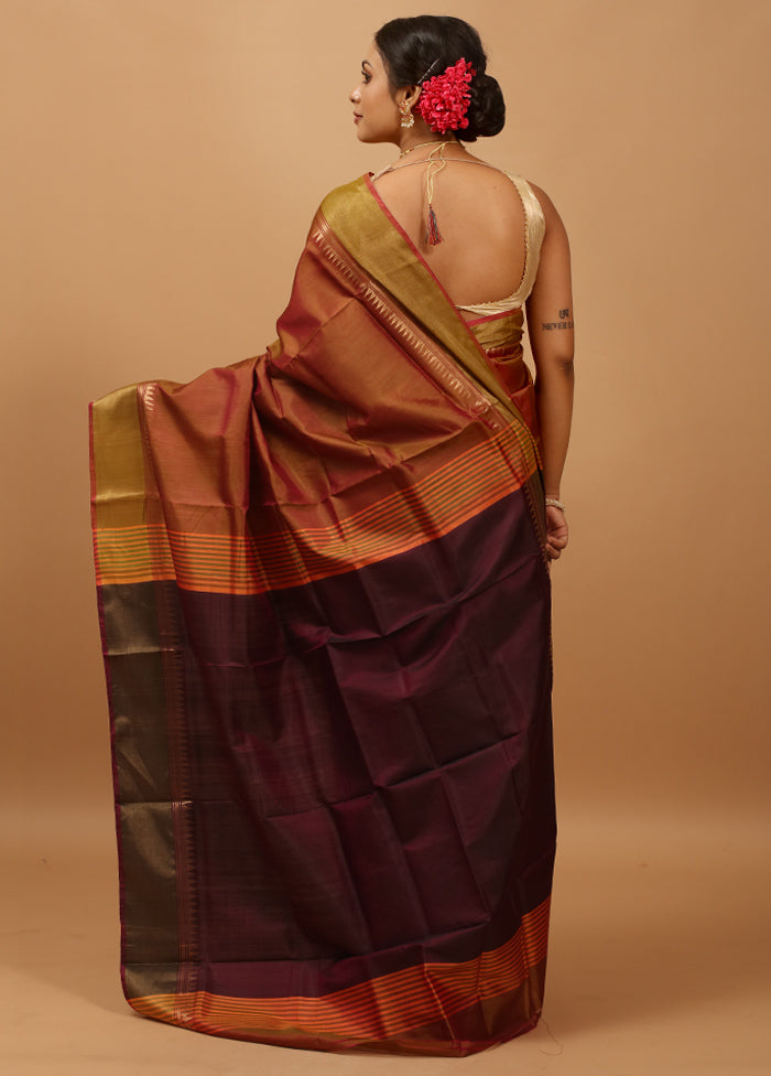 Green Kalakshetra Kanjivaram Silk Saree With Blouse Piece